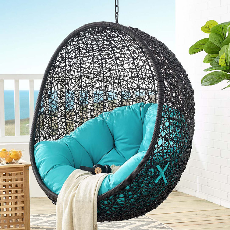 Modway Encase Swing Outdoor Patio Lounge Chair Without Stand In Black